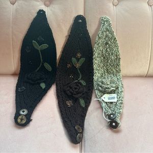 Flower knitted headband womens